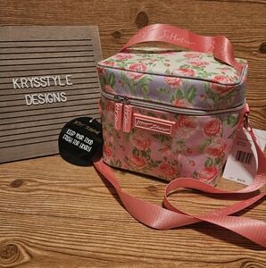 Betsey Johnson Lunch Tote Bag Cooler Insulated Pink Purple Coral Floral